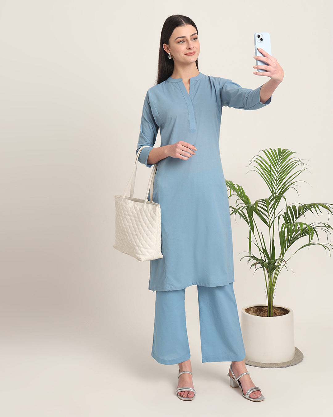 Blue Dawn Everyday Bliss Notch Neck Solid Co-ord Set