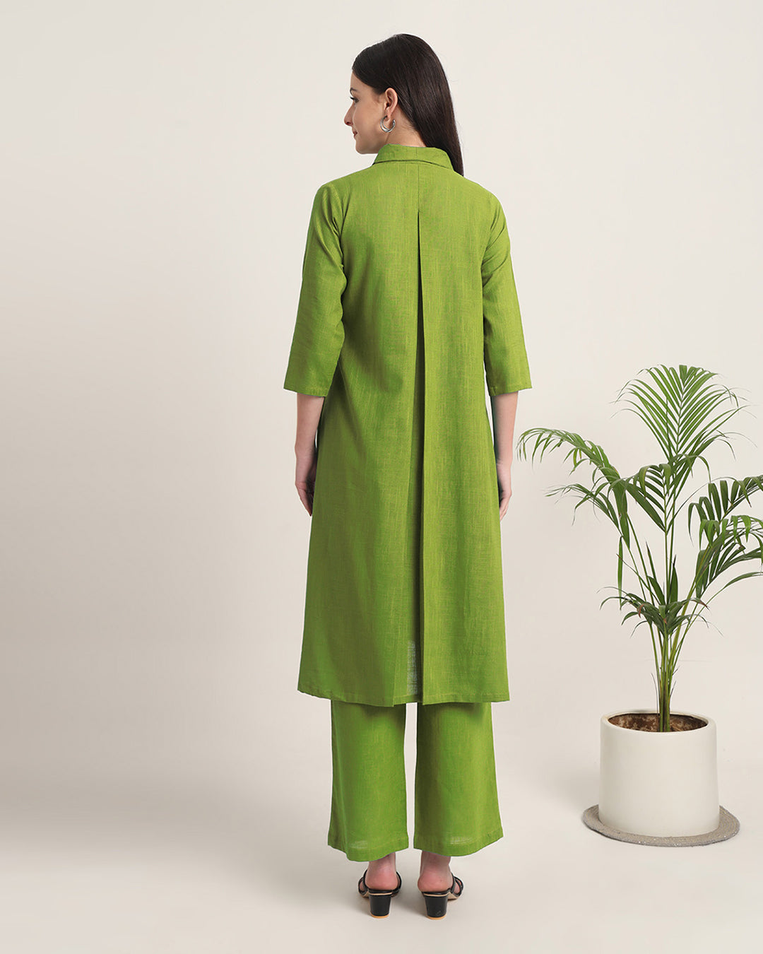 Sage Green Boho Harmony Flared Solid Co-ord Set