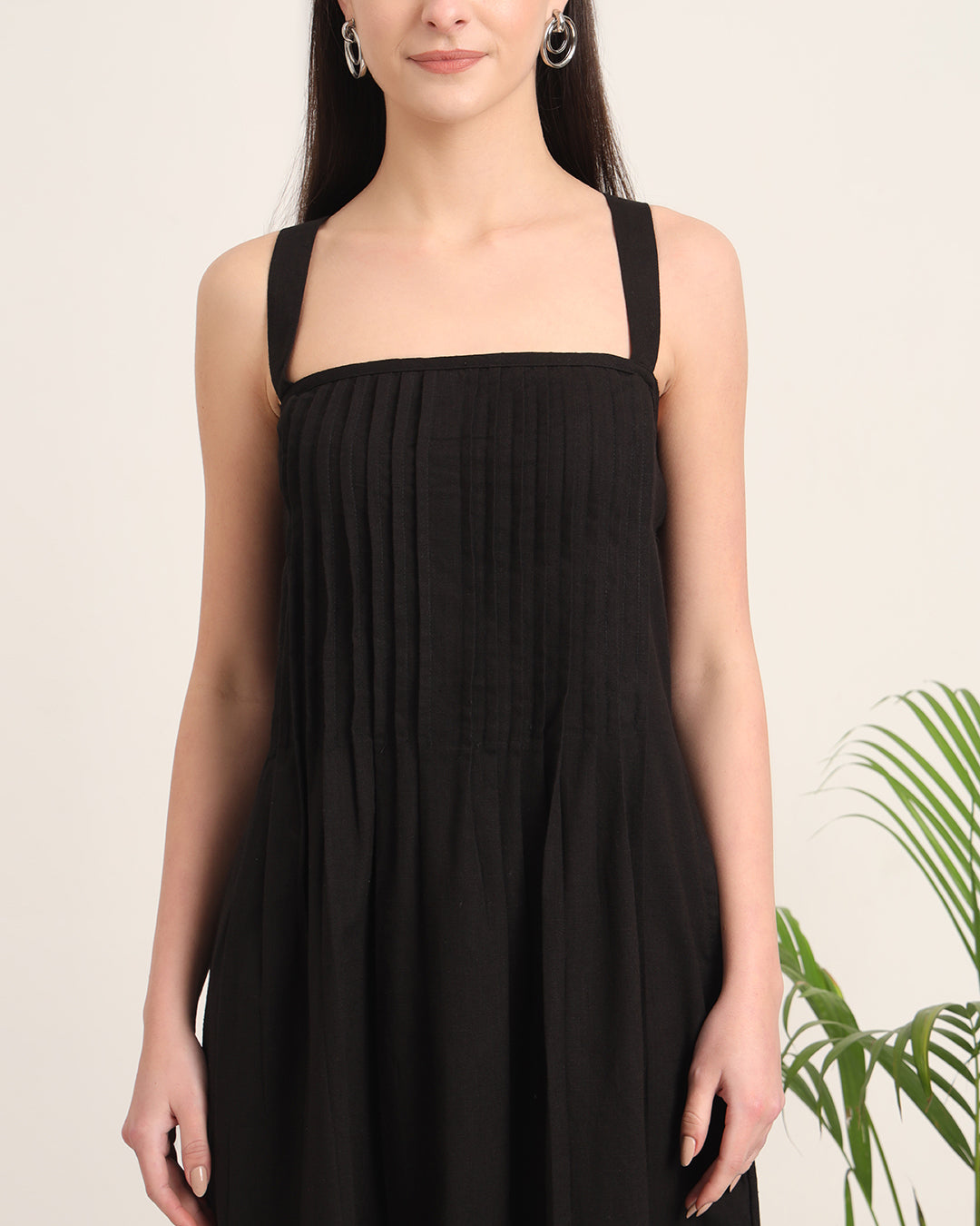 Black Dreamy Flare Spaghetti Solid Co-ord Set