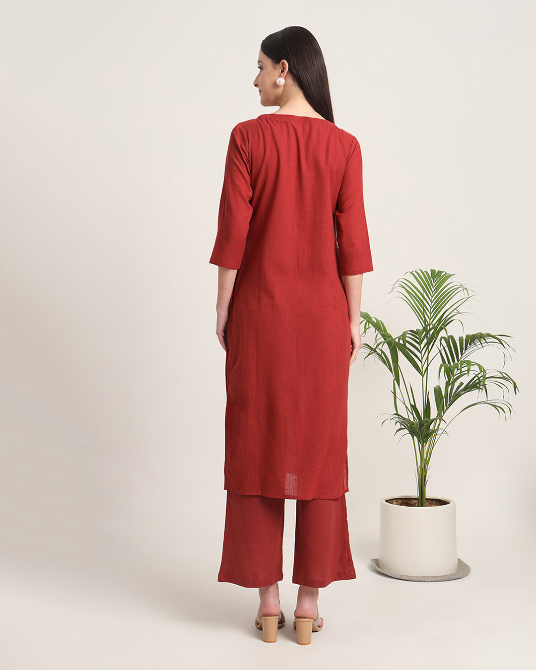 Russet Red Verve & Versatility Solid Co-ord Set