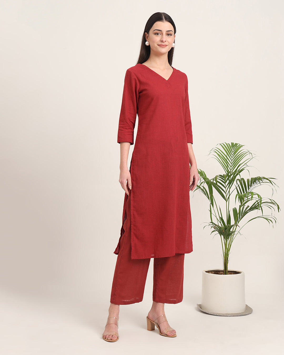 Russet Red Verve & Versatility Solid Co-ord Set