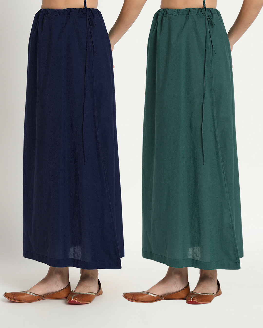 Combo: Midnight Blue & Forest Green Peekaboo Petticoat- Set of 2