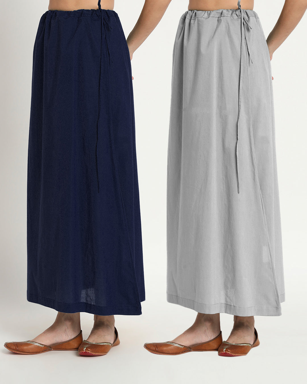Combo: Midnight Blue & Iced Grey Peekaboo Petticoat- Set of 2