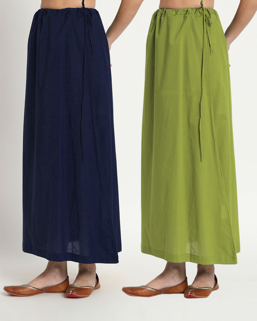 Combo: Midnight Blue & Sage Green Peekaboo Petticoat- Set of 2