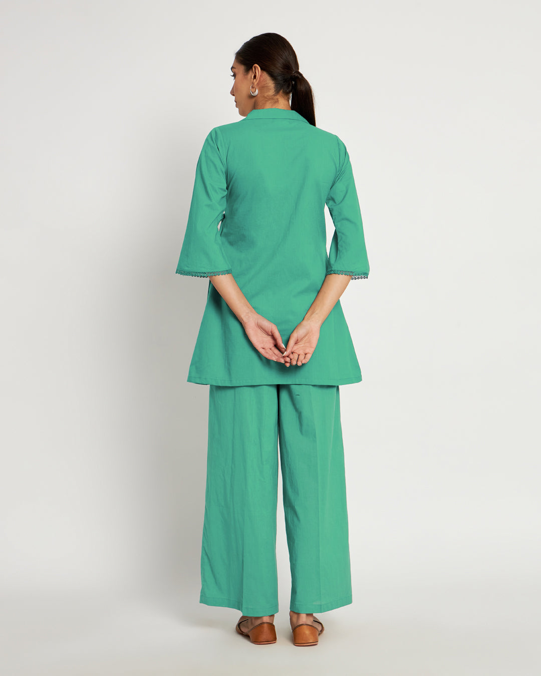 Valley Vista Collar Neck Angrakha Solid Top (Without Bottoms)