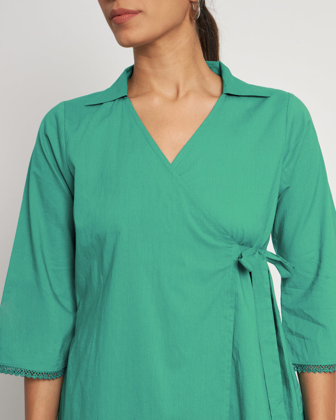 Valley Vista Collar Neck Angrakha Solid Co-ord Set