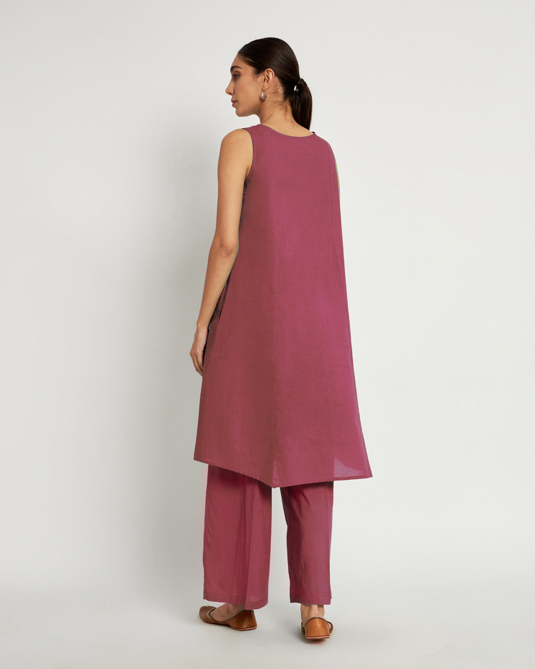 Wings of Rose Sleeveless A-Line Solid Co-ord Set