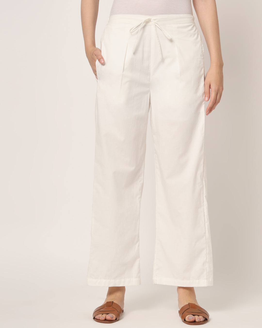 White Straight Pants