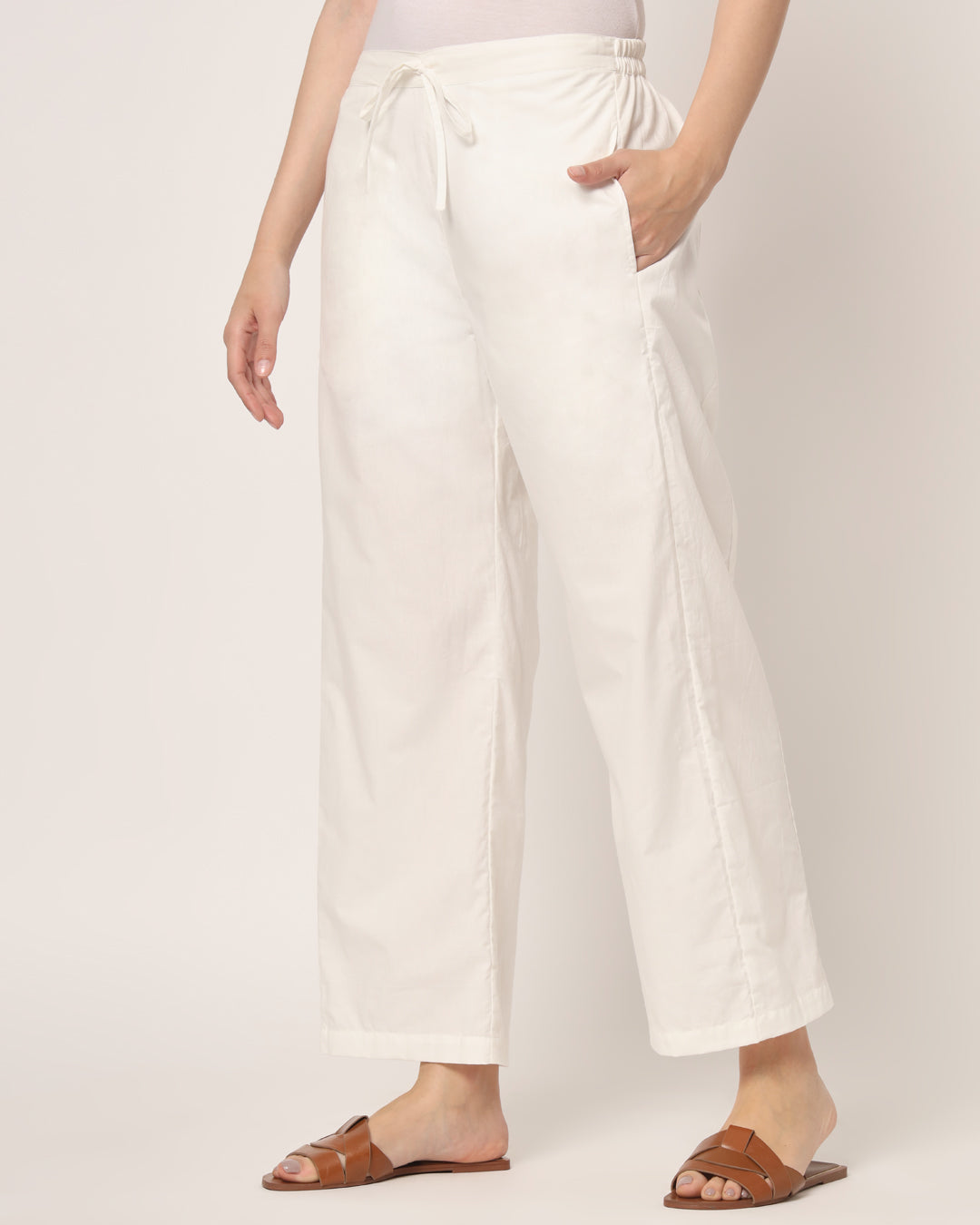 White Straight Pants