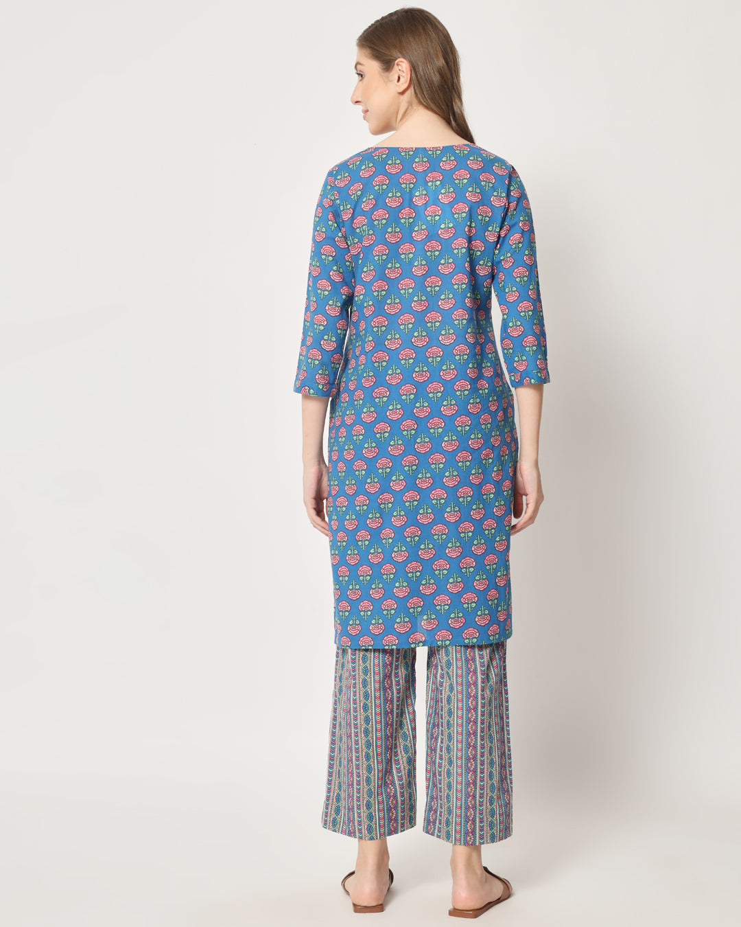 Printed Rhythmic Blue Co-ord Set