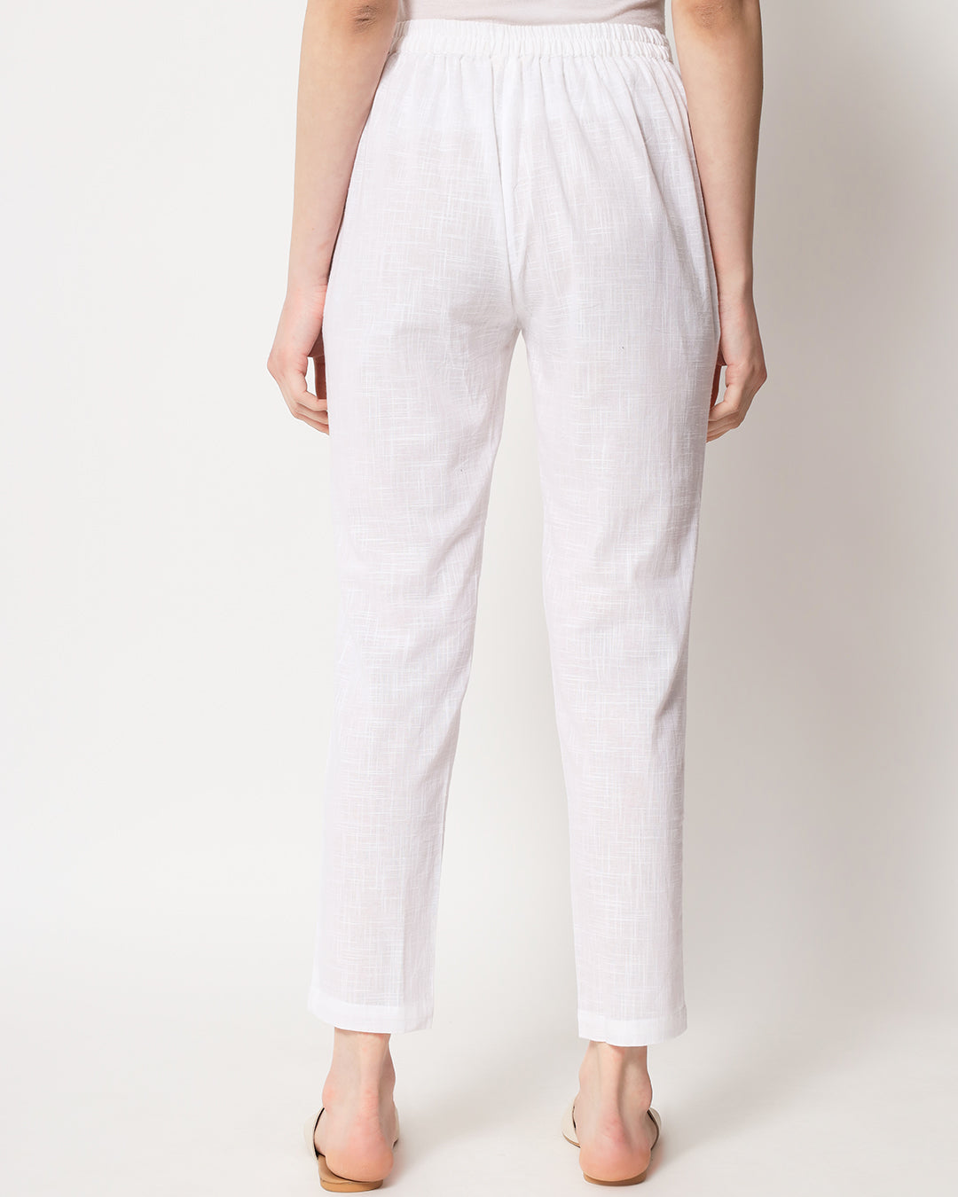 Chalk White Cigarette Pants