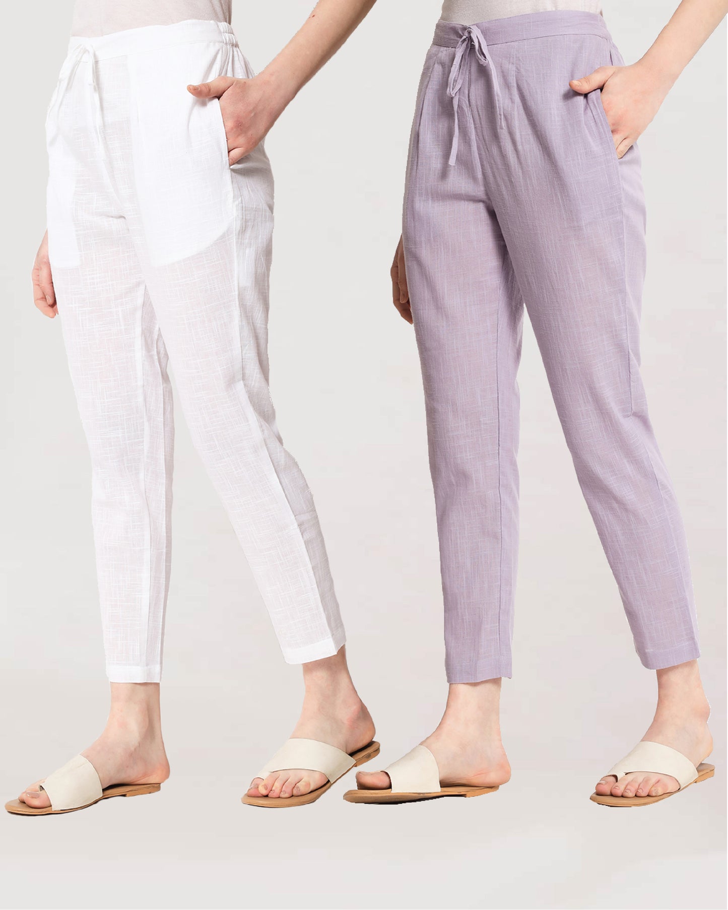 Chalk White Cigarette Pants