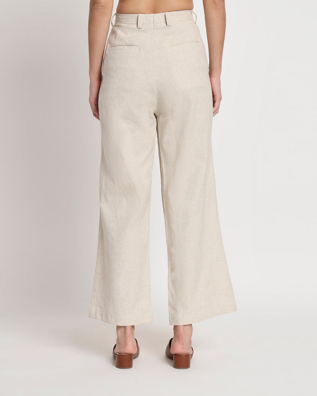 Easeful Tailored Elegance Beige Pants