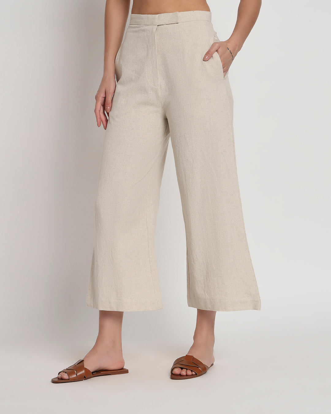 City Style Beige Tailored Trousers