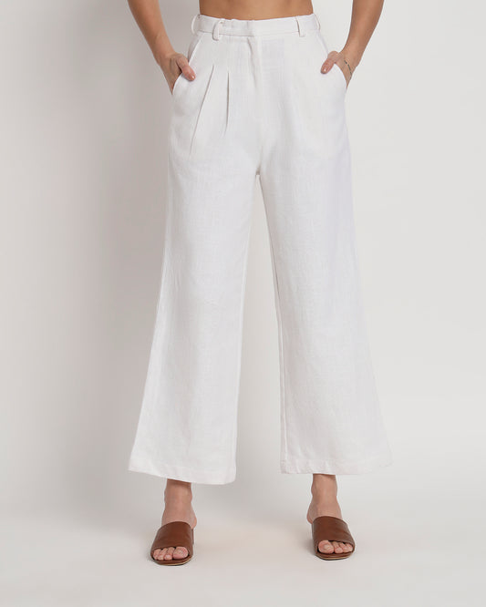 Easeful Tailored Elegance White Pants