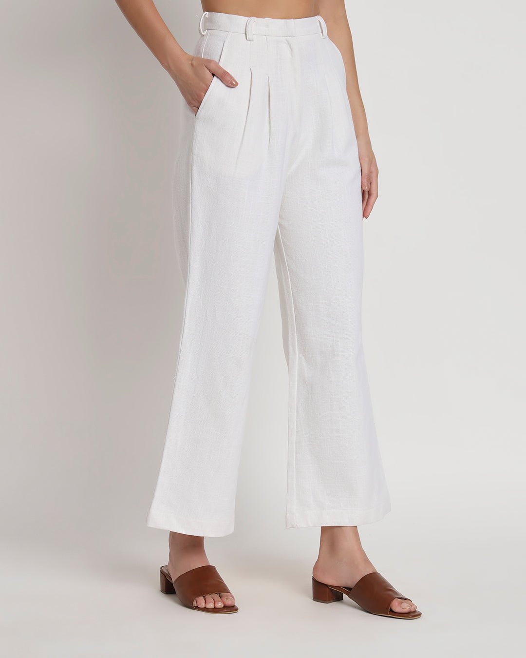 Easeful Tailored Elegance White Pants