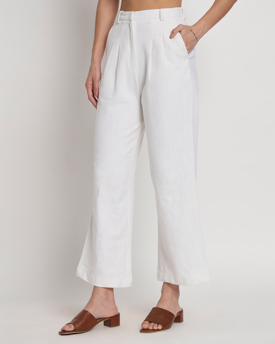 Easeful Tailored Elegance White Pants