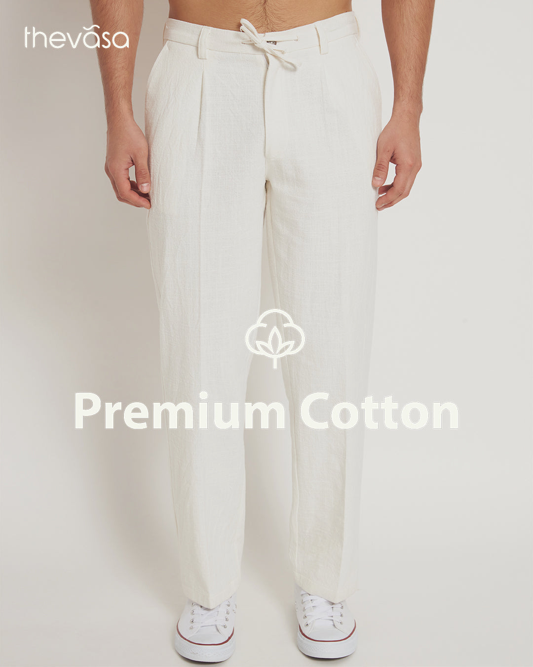 Casual Ease White Men's Pants