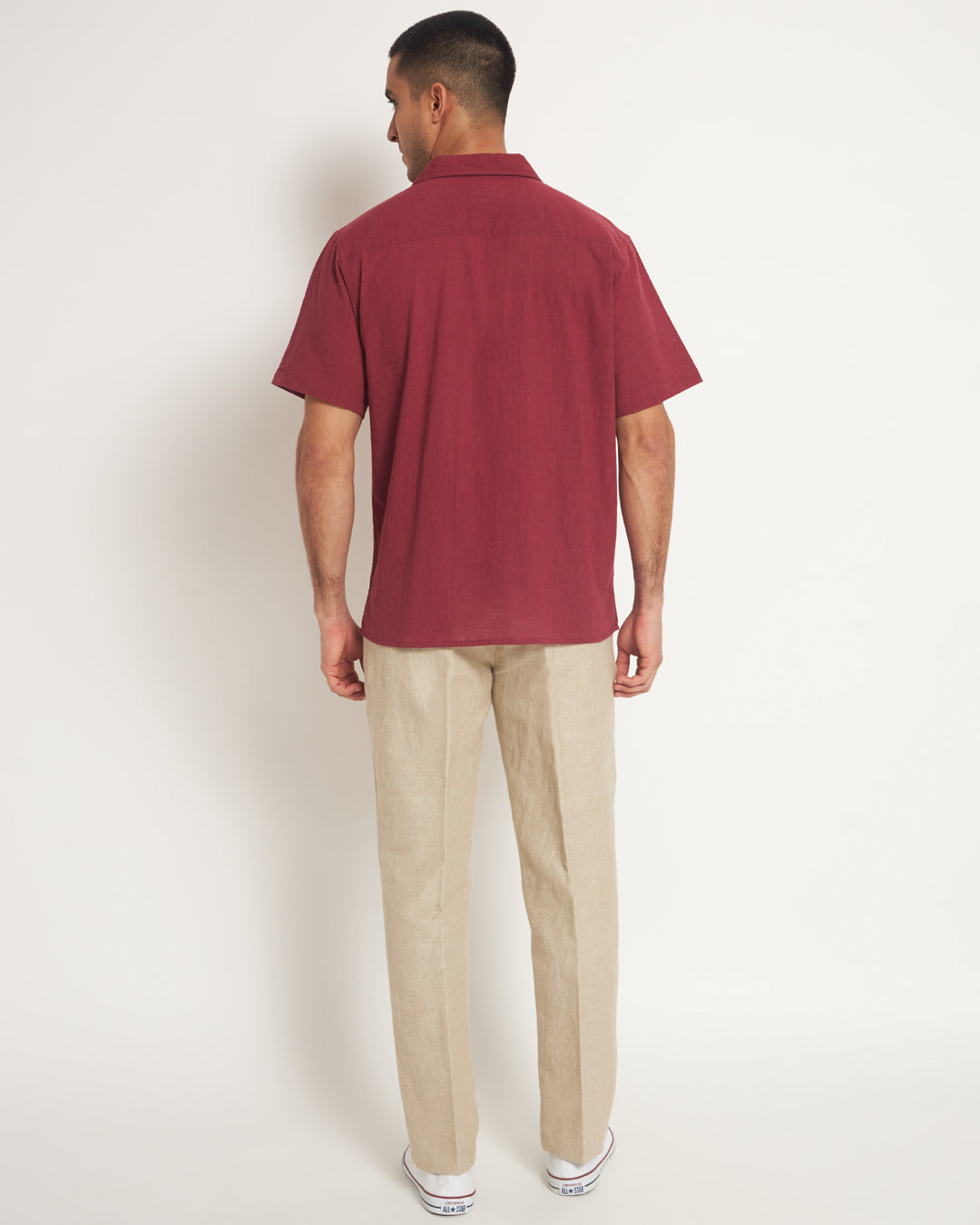Combo: Classic Scarlet Oak Half Sleeves Men's Shirt & Pants