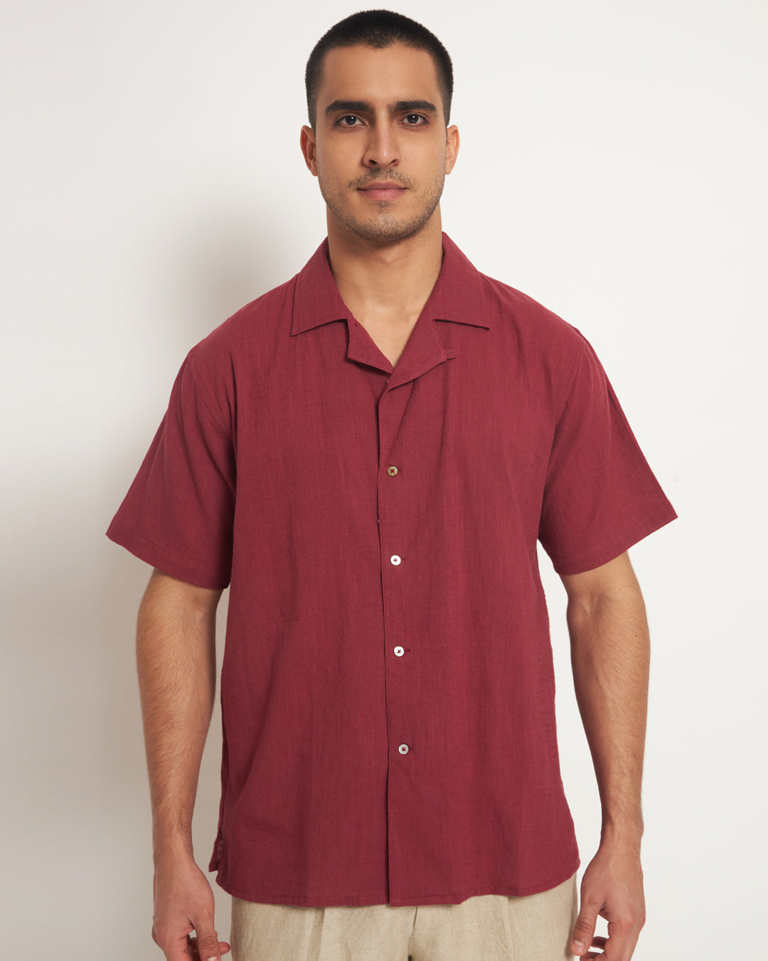 Combo: Classic Scarlet Oak Half Sleeves Men's Shirt & Pants