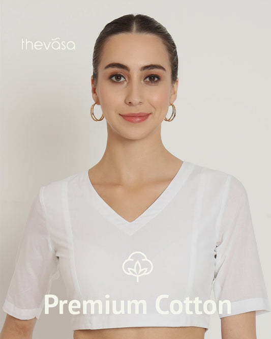 Pristine White Backstory V Neck Blouse