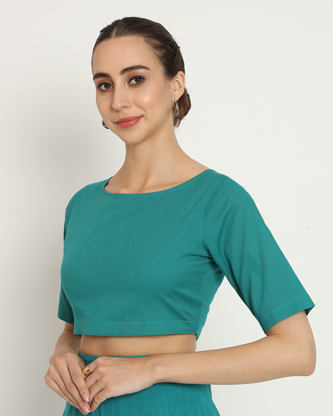 Forest Green Backstory Boat Neck Blouse