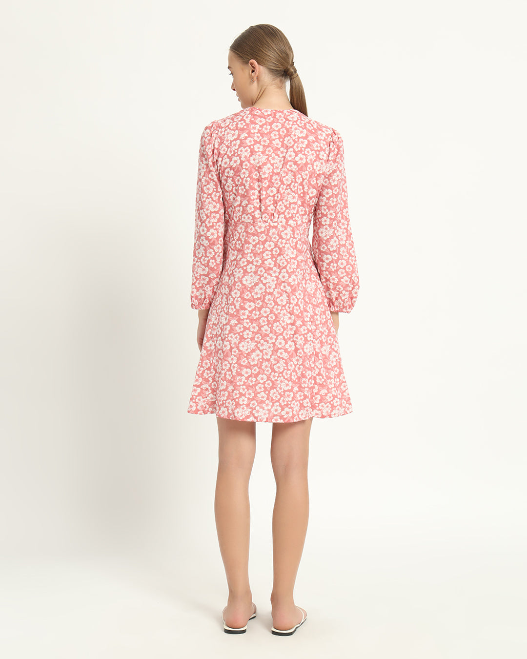 The Dafni Coral Gardenia Cotton Dress