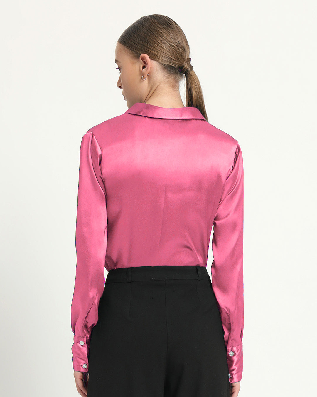 Satin Effect Formal French Rose Shirt