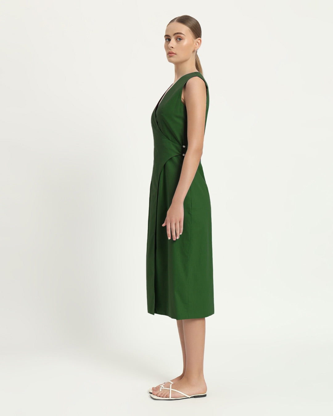 The Aurich Emerald Cotton Dress