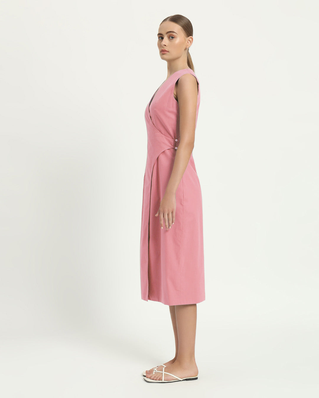 The Aurich Fondant Pink Cotton Dress