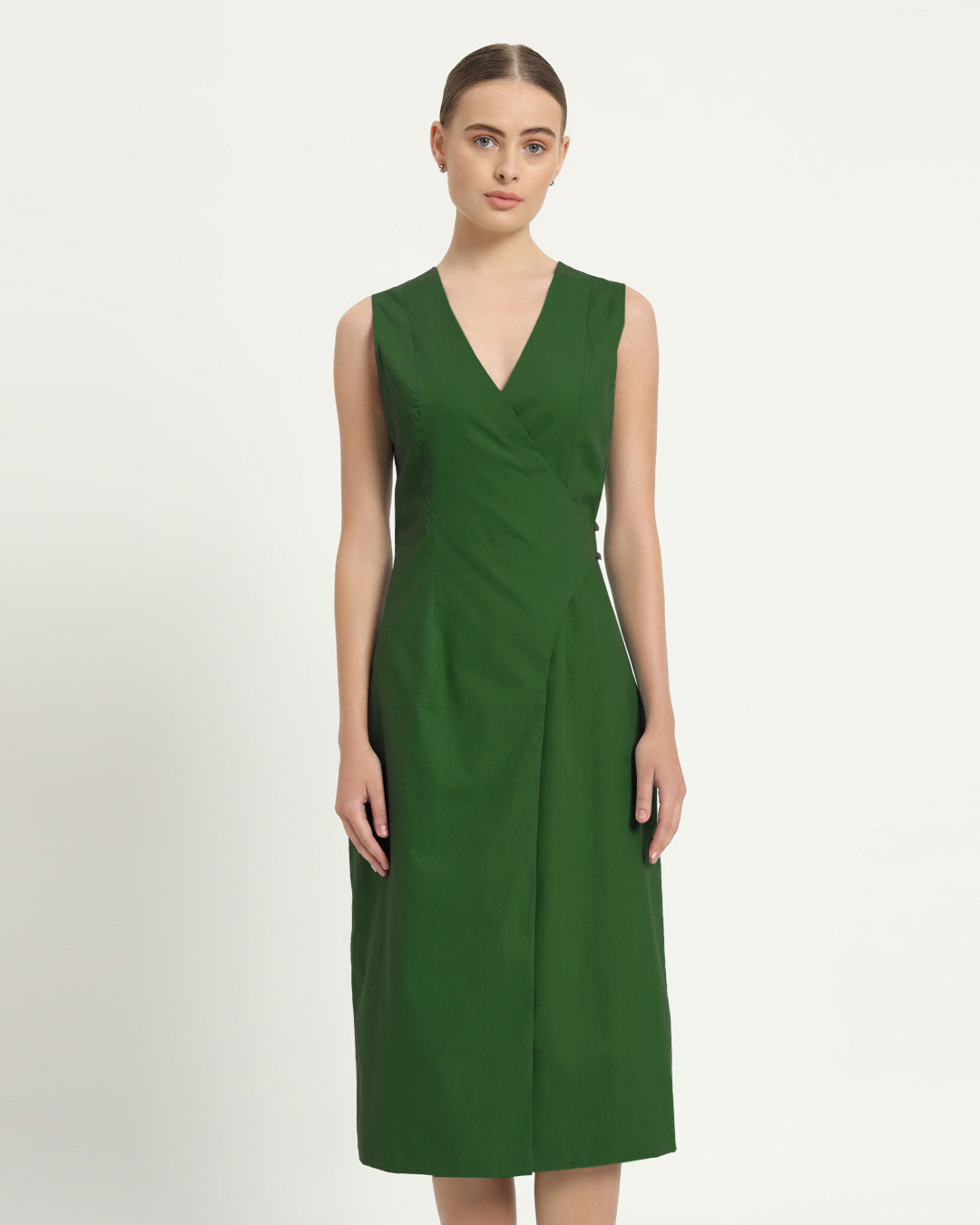 The Aurich Emerald Cotton Dress