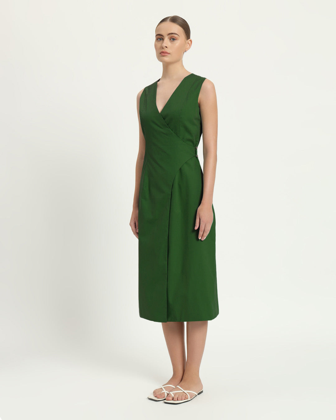 The Aurich Emerald Cotton Dress