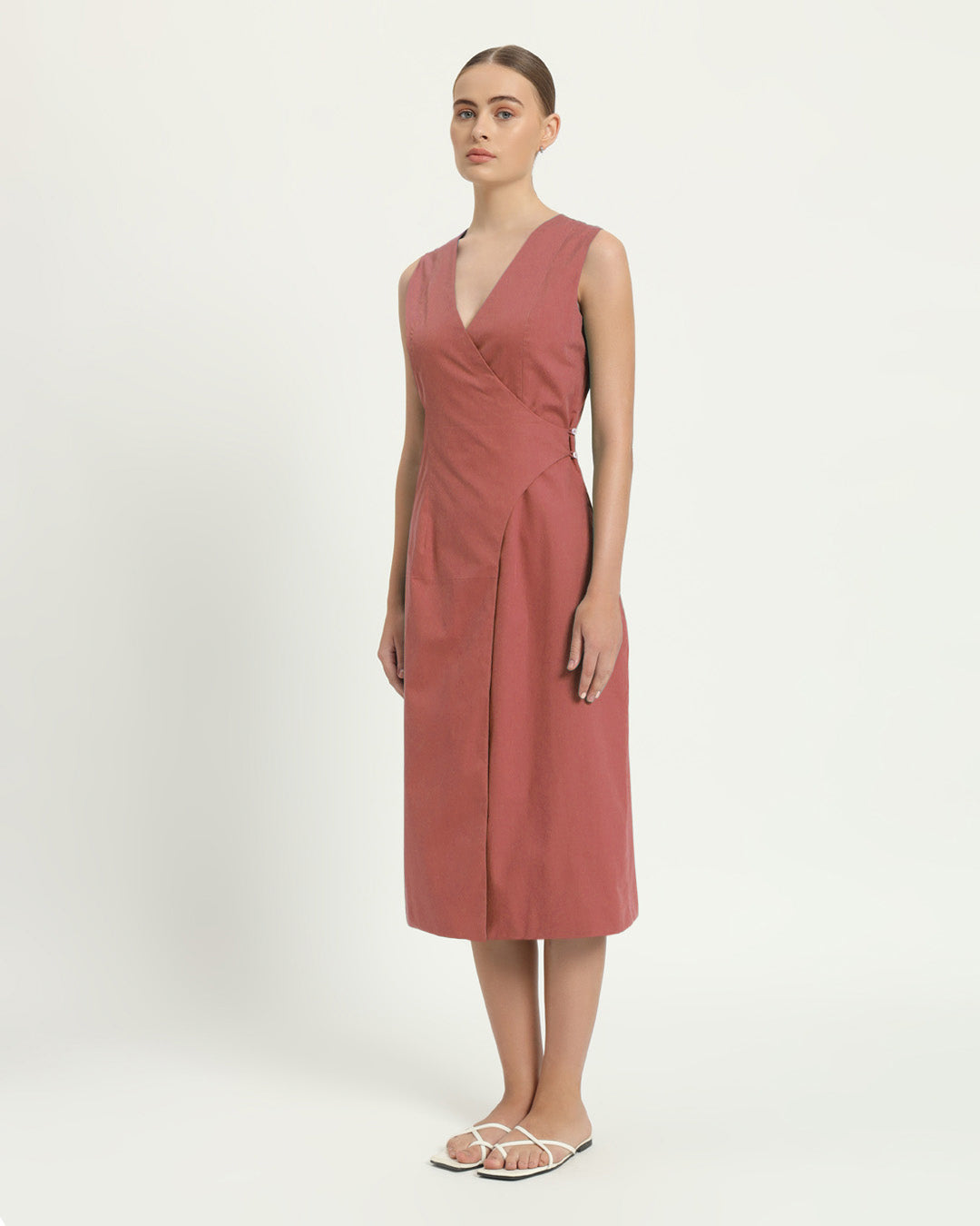 The Aurich Ivory Pink Cotton Dress