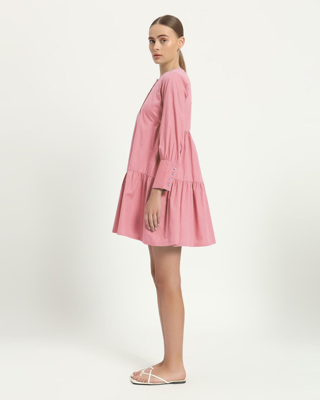 The Brandis Fondant Pink Cotton Dress