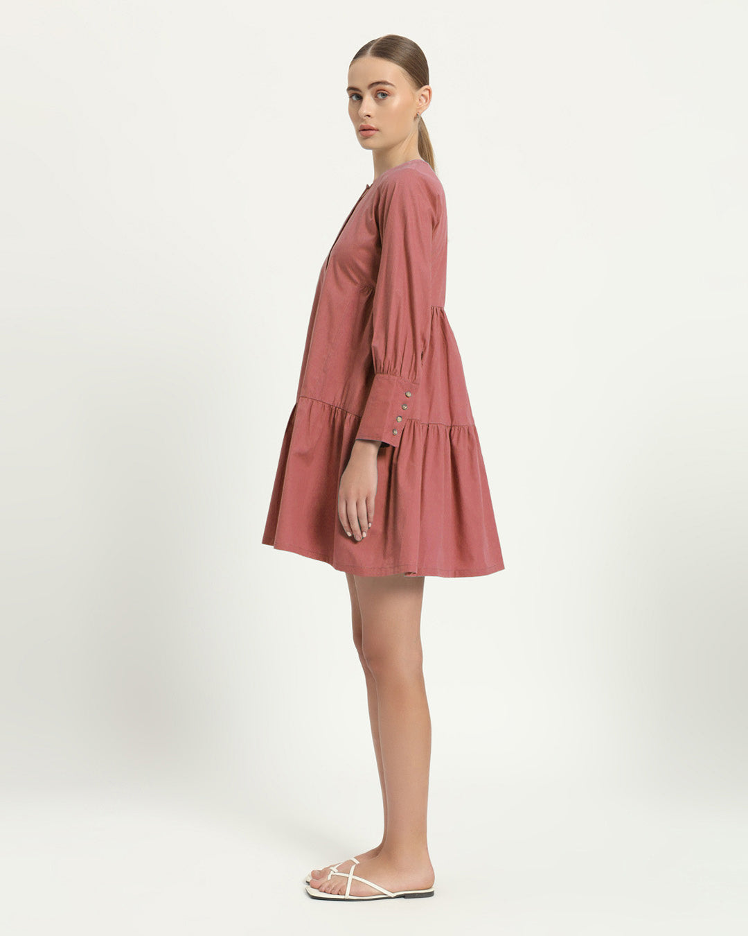 The Brandis Ivory Pink Cotton Dress