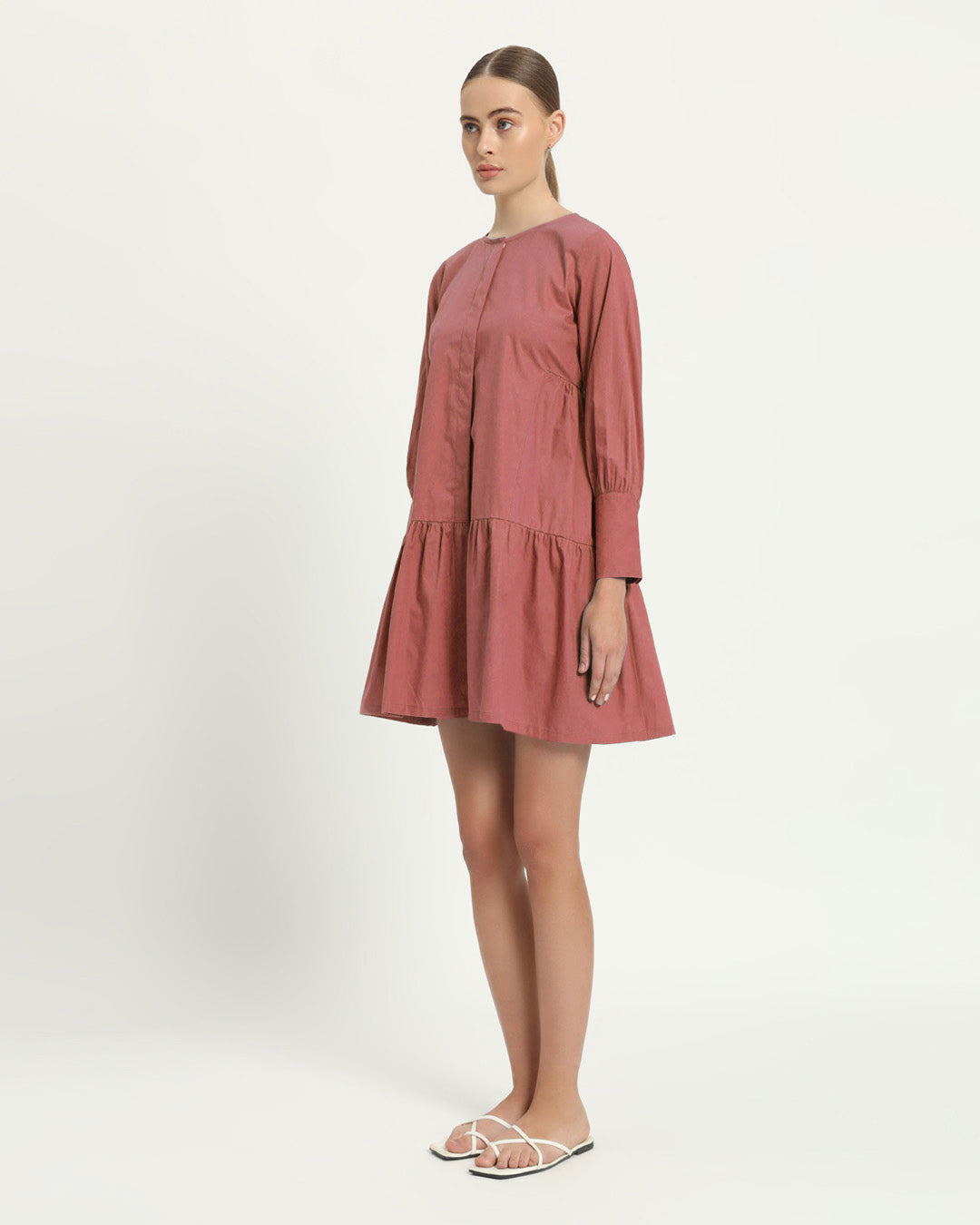 The Brandis Ivory Pink Cotton Dress