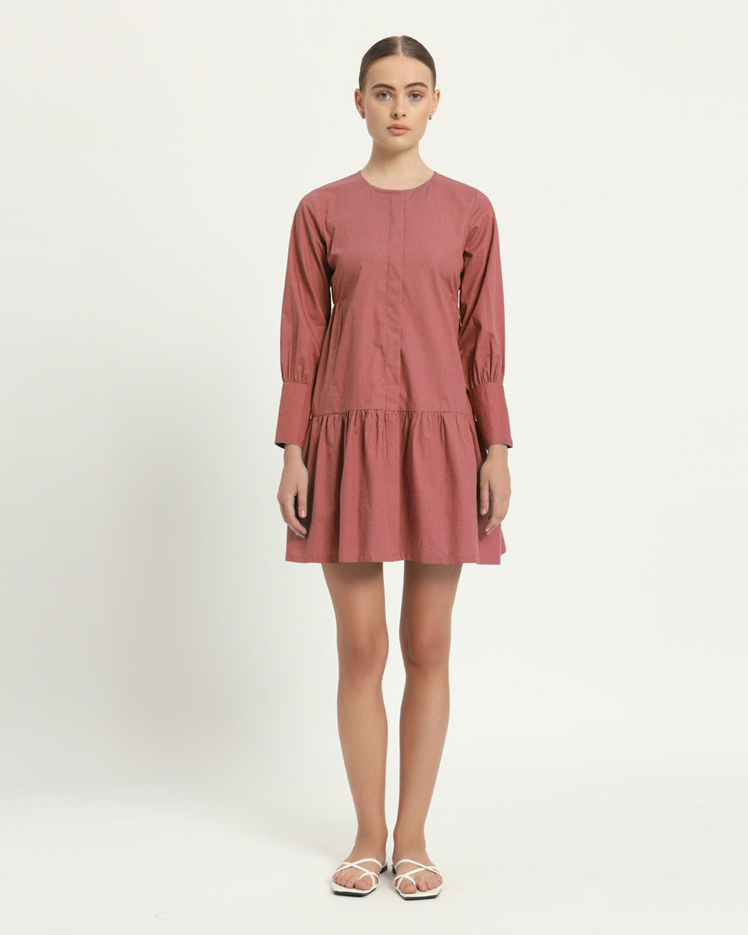 The Brandis Ivory Pink Cotton Dress