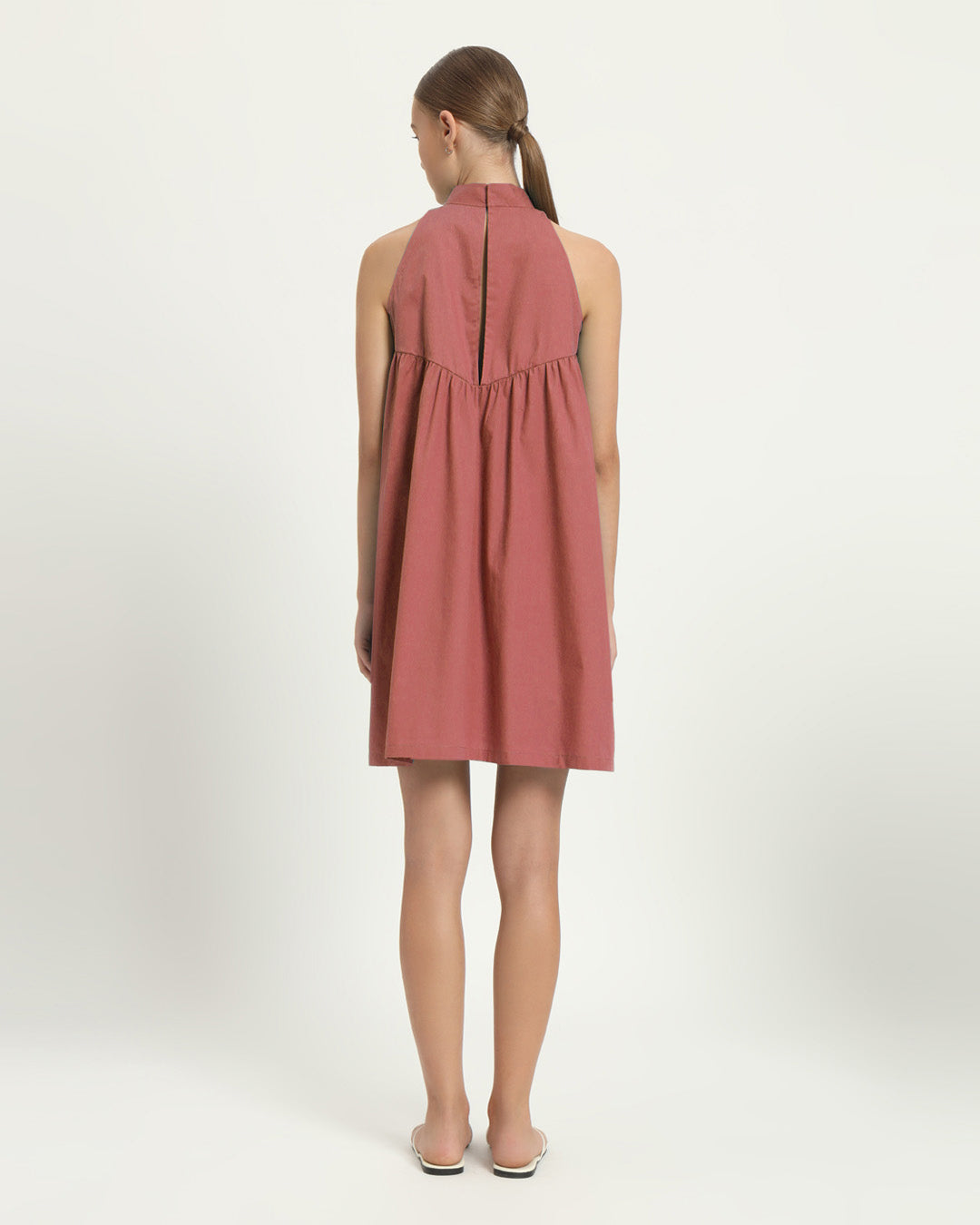 The Eruft Ivory Pink Cotton Dress