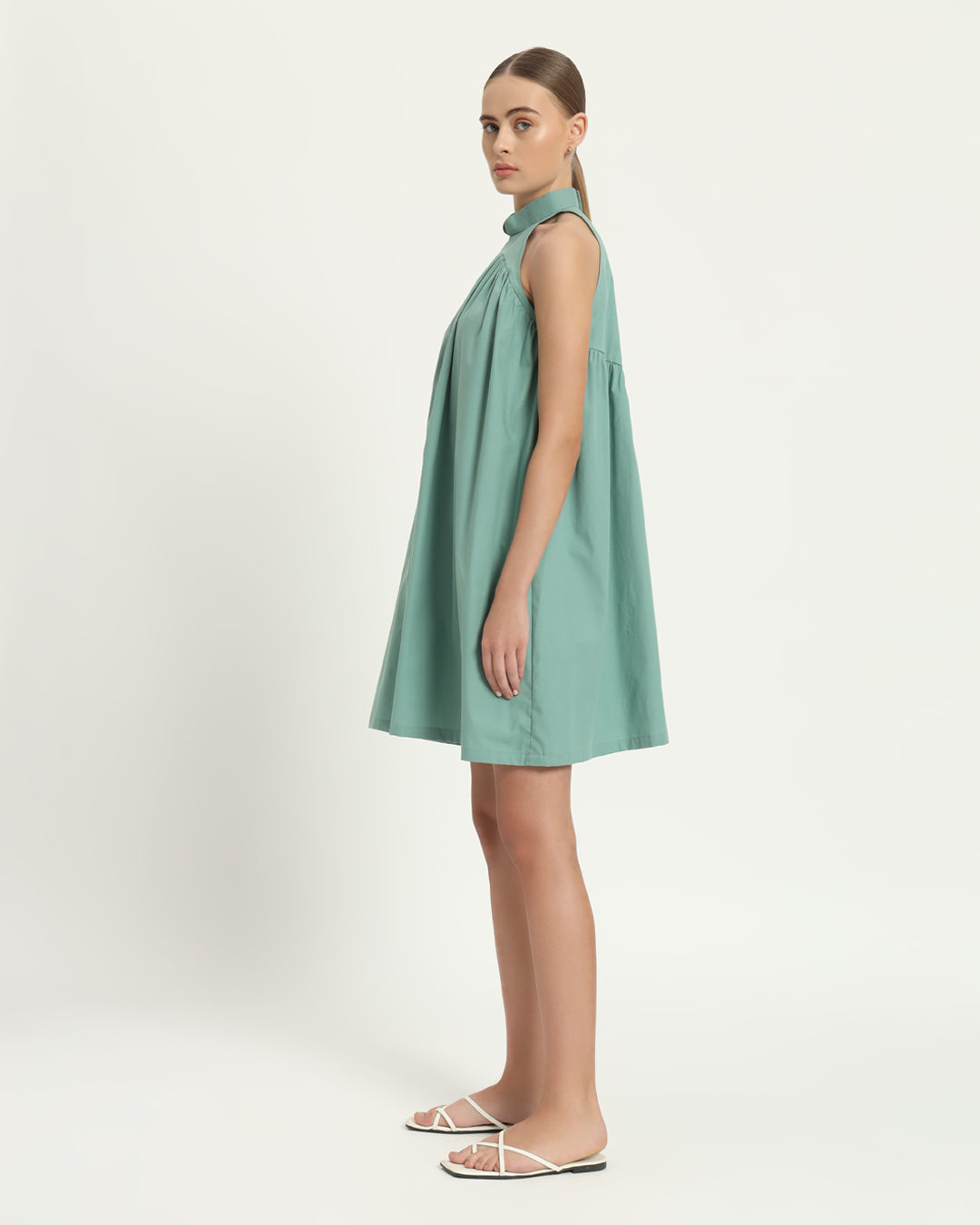 The Eruft Mint Cotton Dress