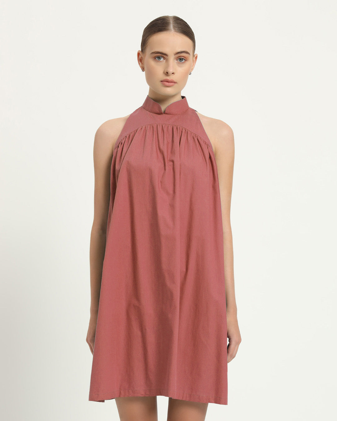 The Eruft Ivory Pink Cotton Dress