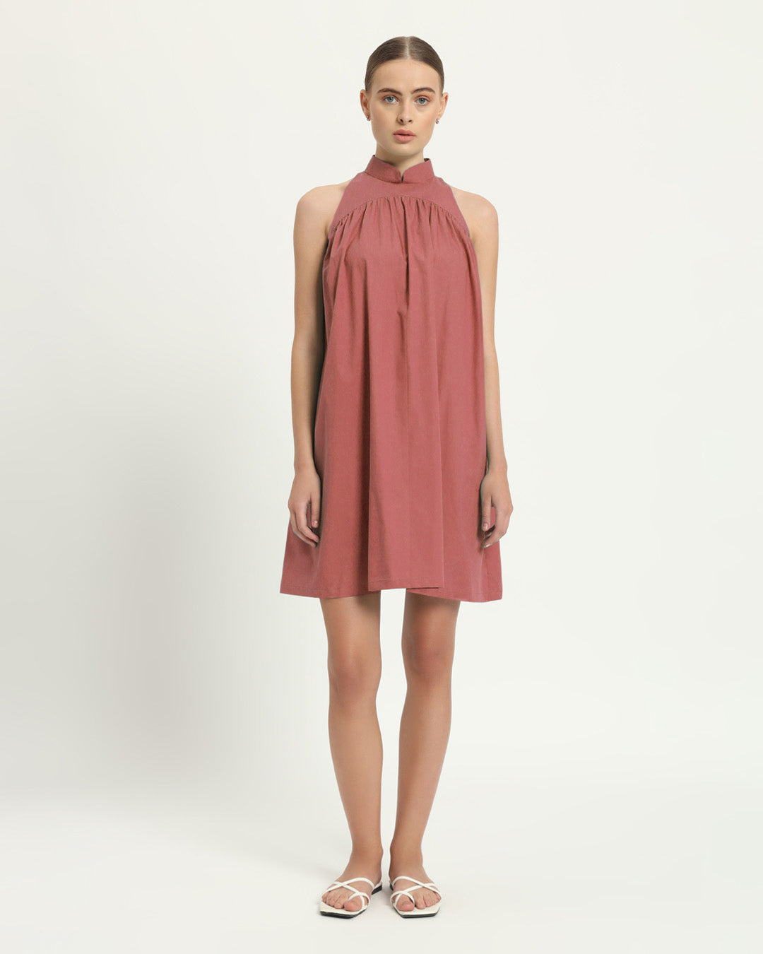 The Eruft Ivory Pink Cotton Dress