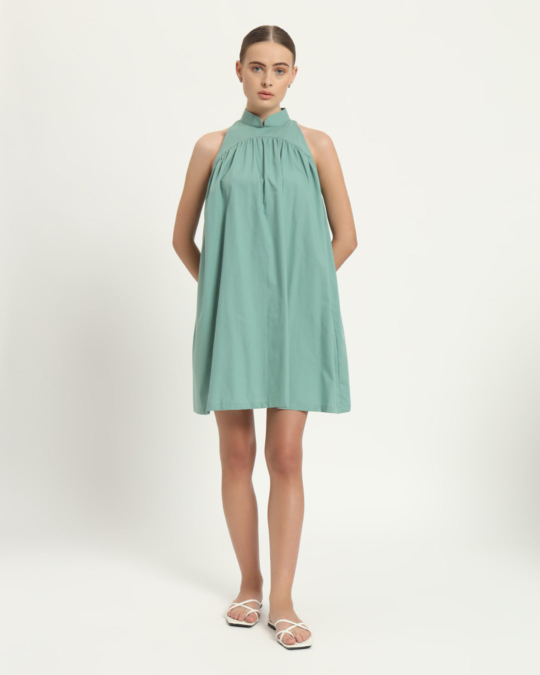 The Eruft Mint Cotton Dress