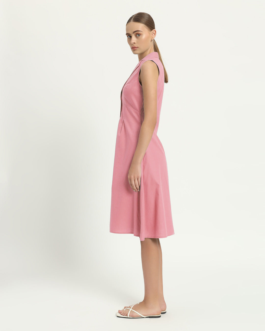 The Germering Fondant Pink Cotton Dress