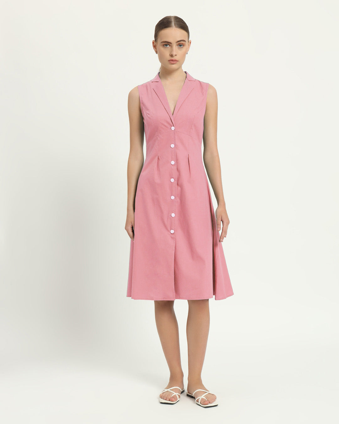 The Germering Fondant Pink Cotton Dress