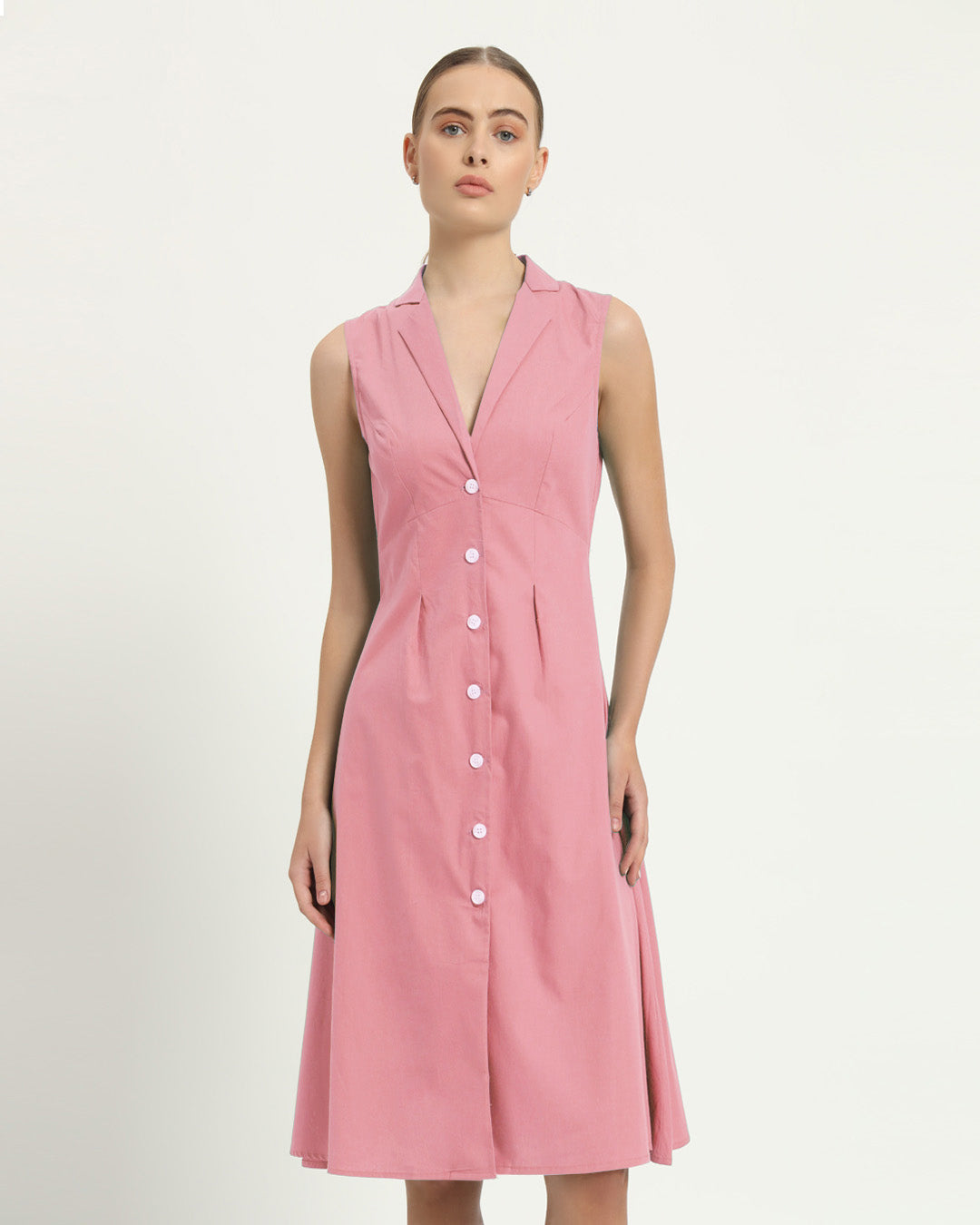 The Germering Fondant Pink Cotton Dress