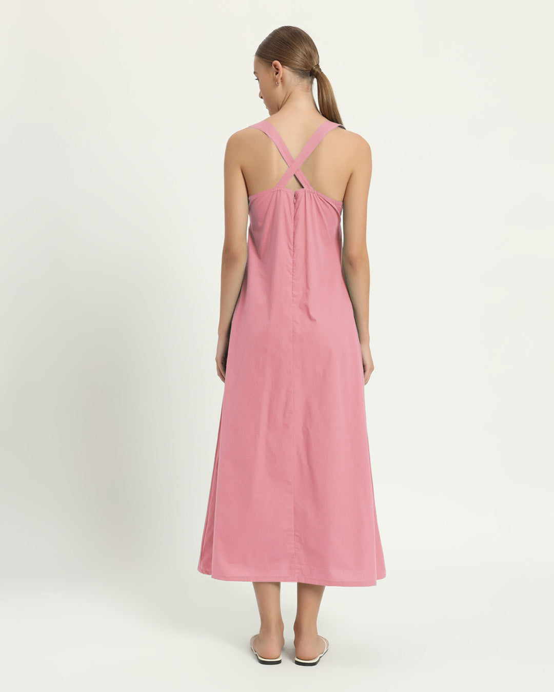 The Magdala Fondant Pink Cotton Dress