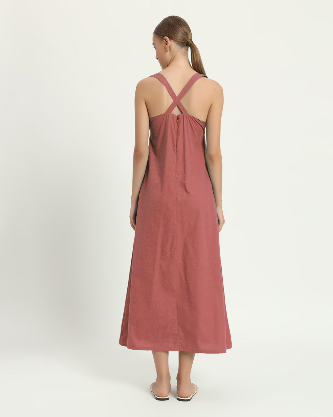 The Magdala Ivory Pink Cotton Dress