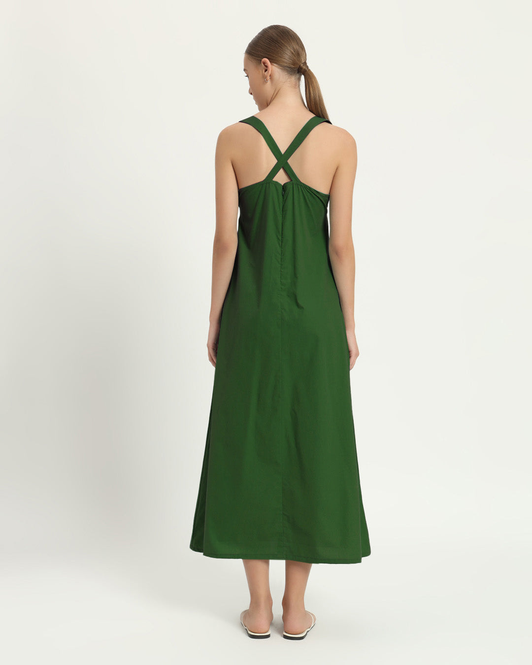 The Magdala Emerald Cotton Dress