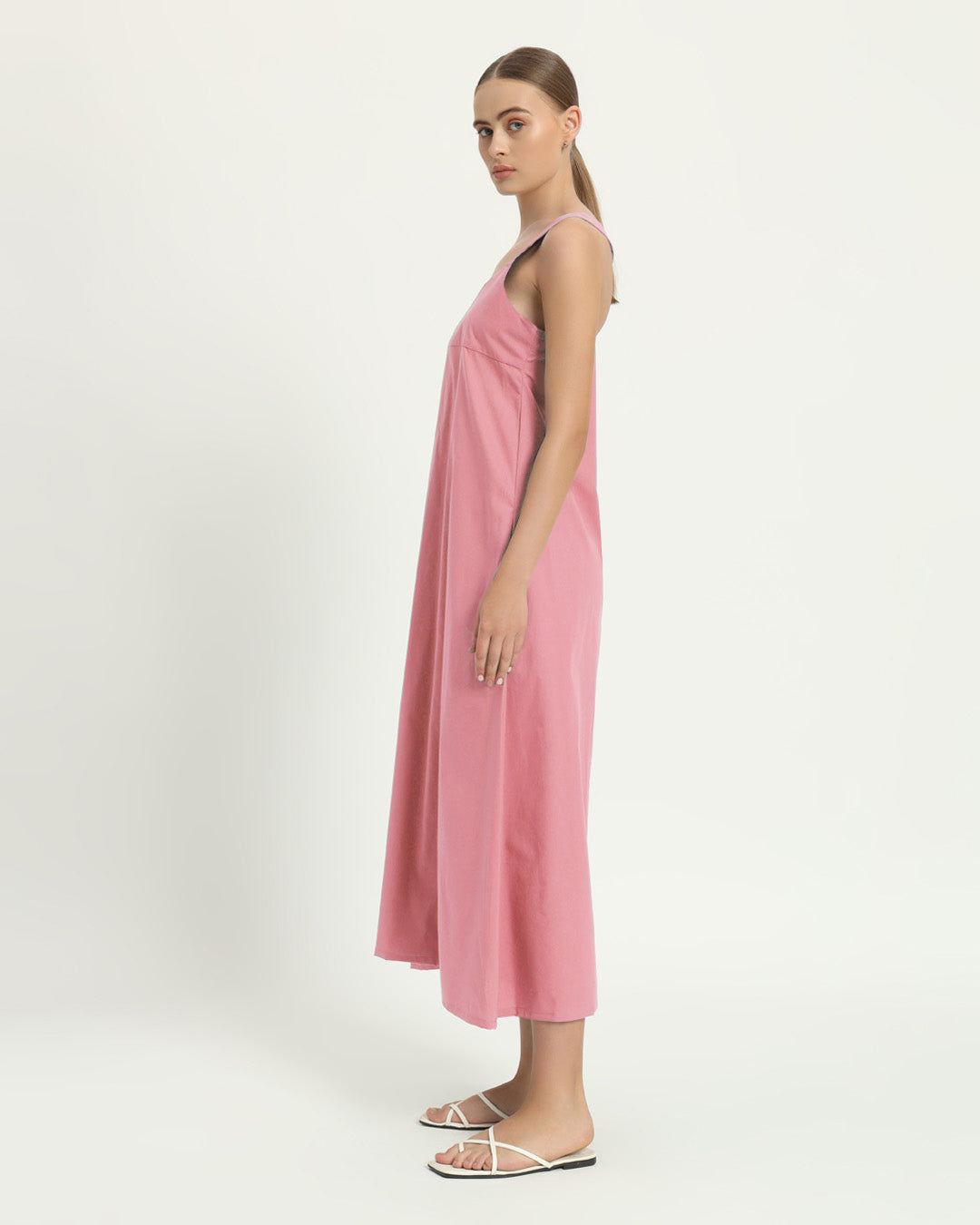 The Magdala Fondant Pink Cotton Dress