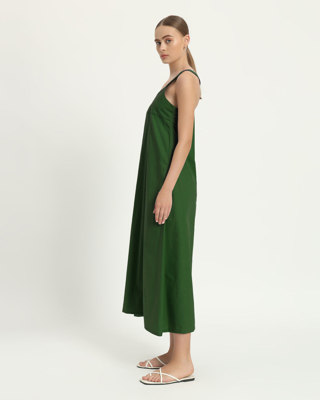 The Magdala Emerald Cotton Dress